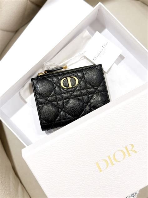 Dior Caro Dahlia Wallet White and Gold.